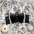 Cross-Border Heart Half-Cup Bra - Black