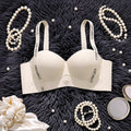 Cross-Border Heart Half-Cup Bra - Off-White