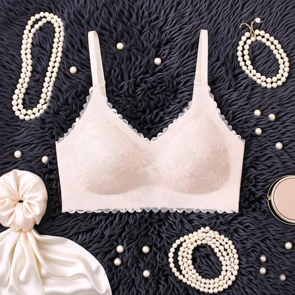Women's Lace-Back Bra - Cream (Free Size)