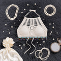 Embroidered Short Bra - Cream (Free Size)
