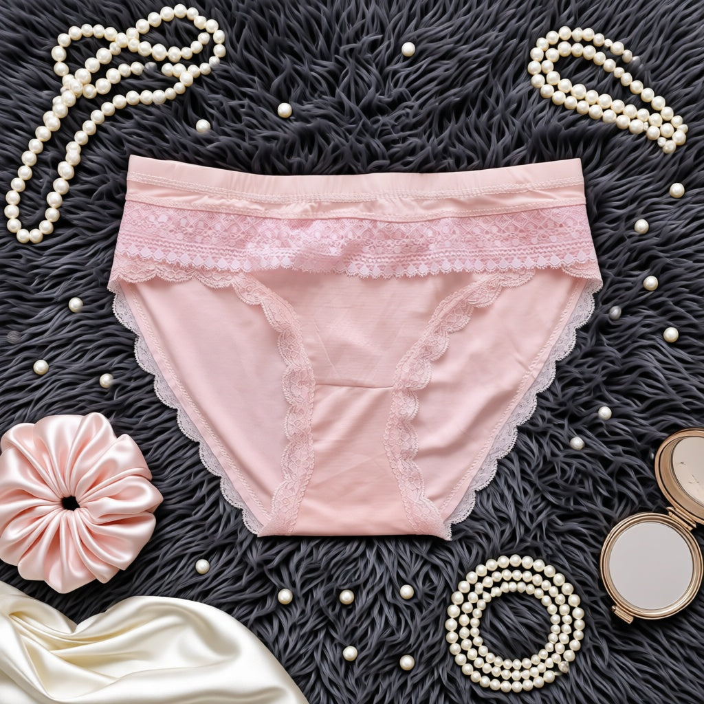 Women's Floral Lace Panty - Pink