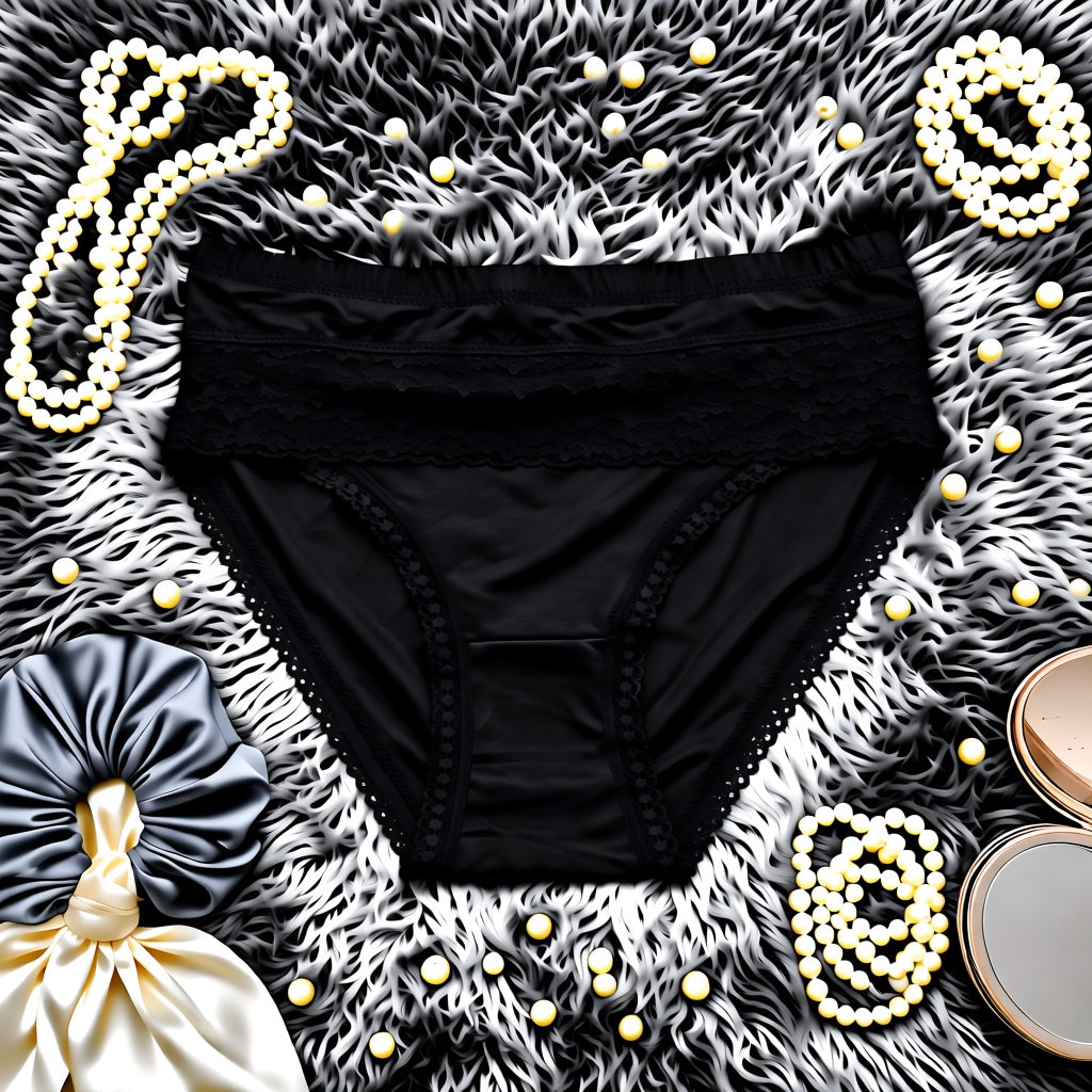 Women's Floral Lace Panty - Black