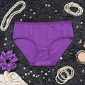 Striped Underwear Comfortable Panties - Purple