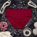 Striped Underwear Comfortable Panties - Maroon