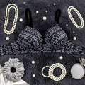Export Quality Printed Bra - Black
