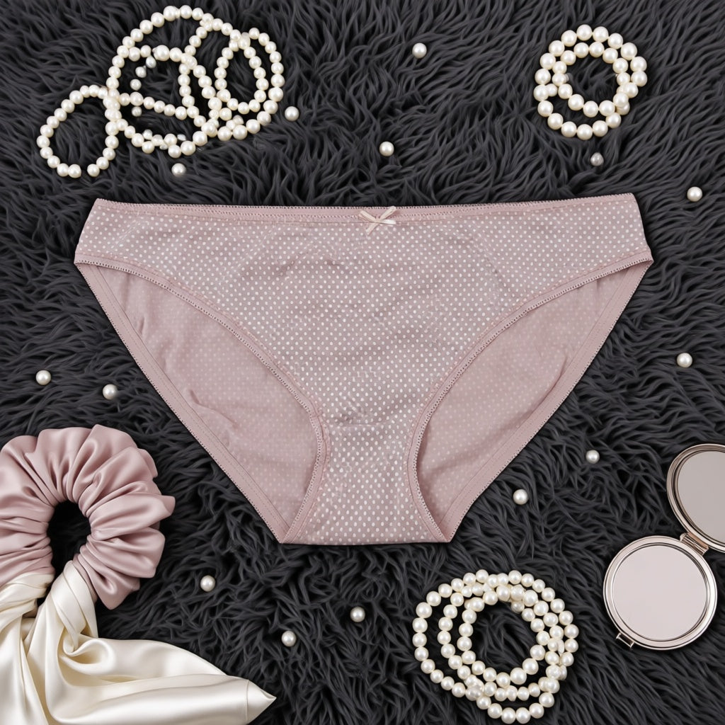 Export Quality Cotton Printed Panty - Light Pink