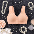 Vest-Style Front-Closure Bra - Peach