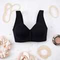 Vest-Style Front-Closure Bra - Black