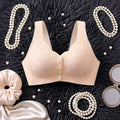 Front Opening Buckle Age-free Bra - Cream