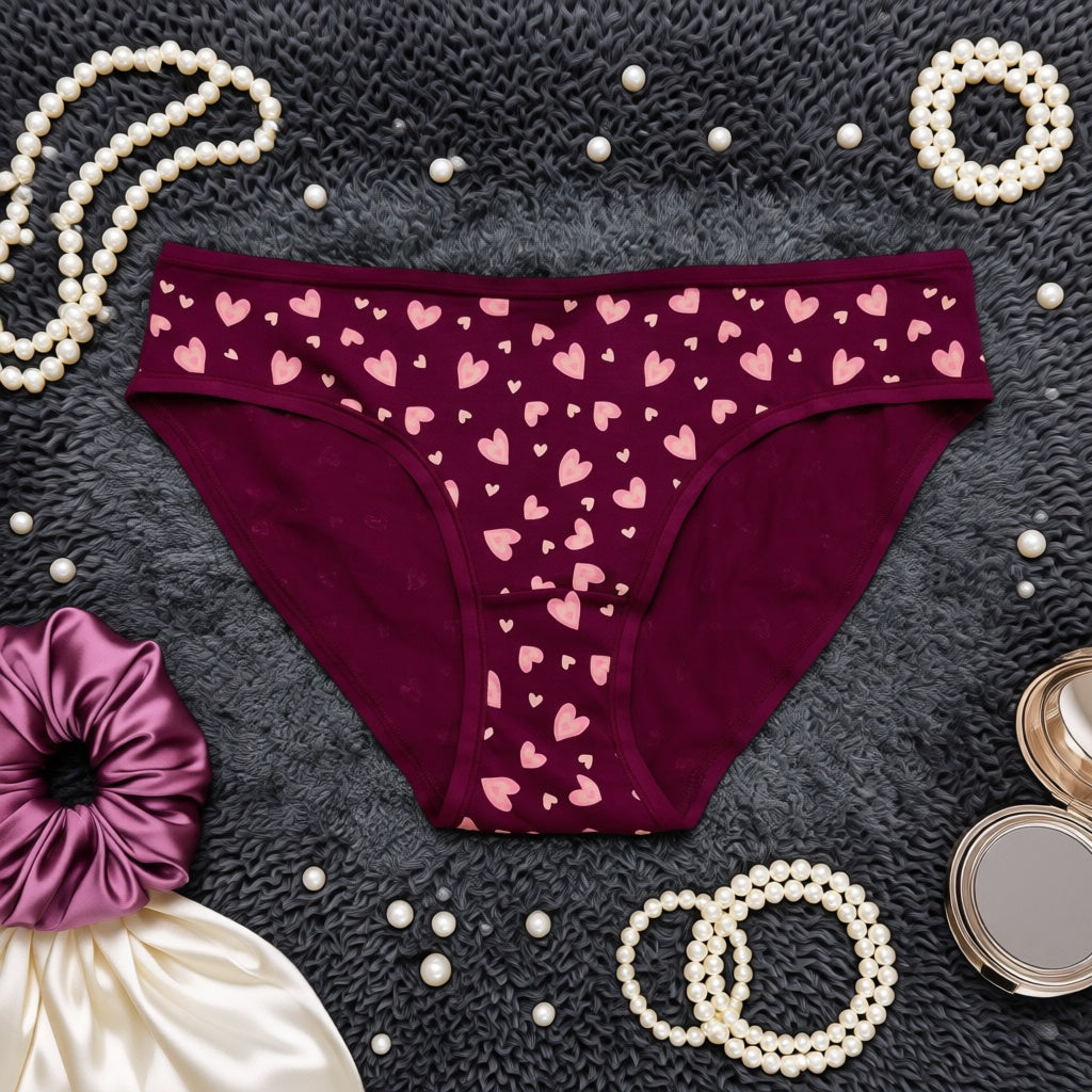 Export Quality Cotton Printed Panty - Deep Chocolate