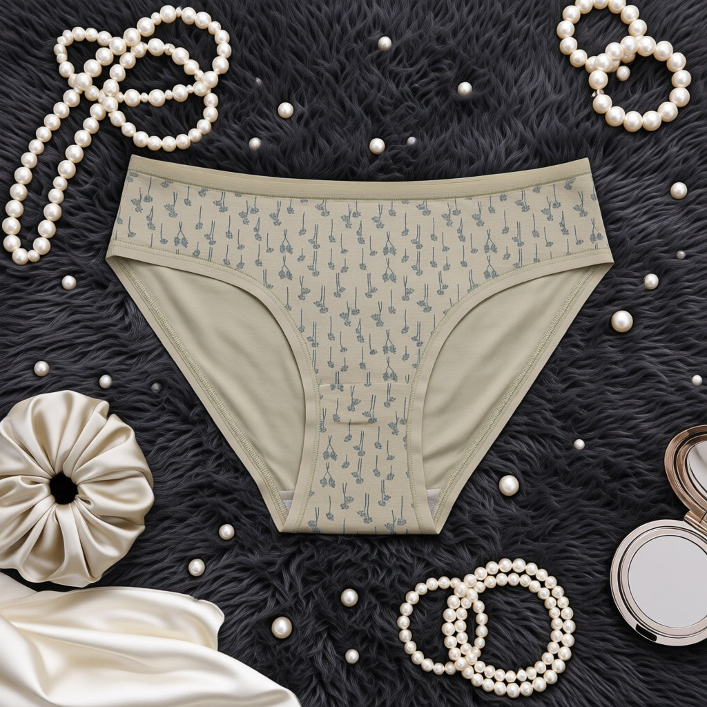 Export Quality Cotton Printed Panty - Olive