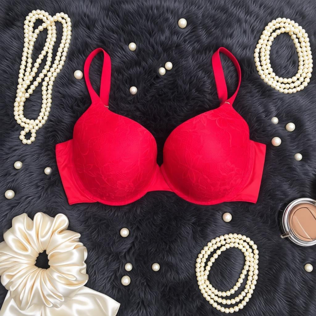 Export Quality Padded Bra - Red