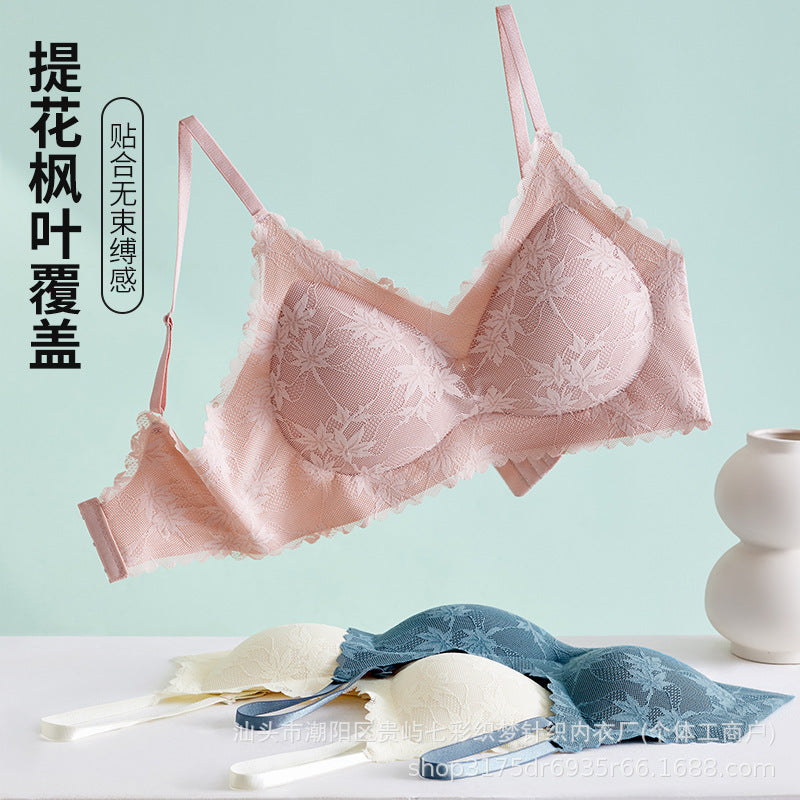 Women's Lace-Back Bra - Peach (Free Size)