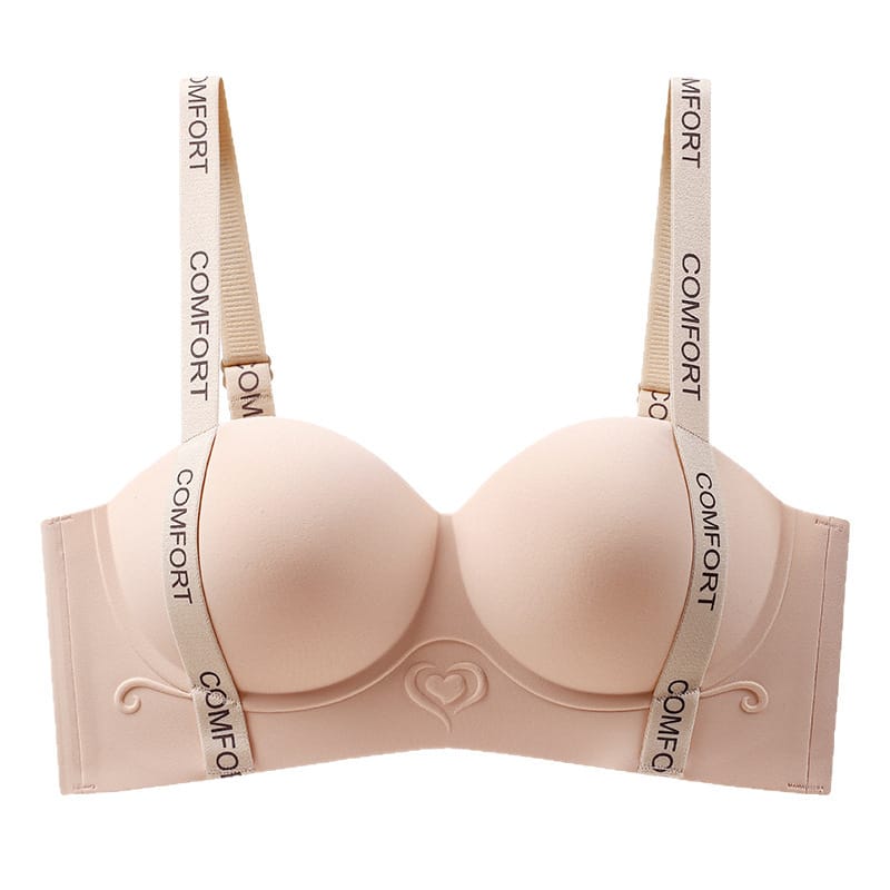 Cross-Border Heart Half-Cup Bra - Red