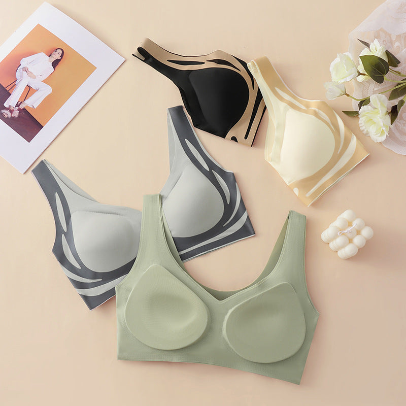 Ice Silk Seamless Bra - Cream
