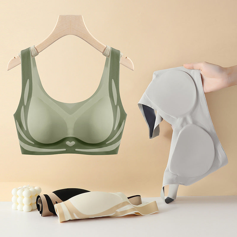 Ice Silk Seamless Bra - Cream