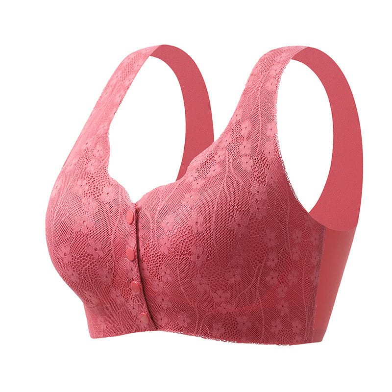 Front Opening Buckle Age-free Bra - Dark Peach
